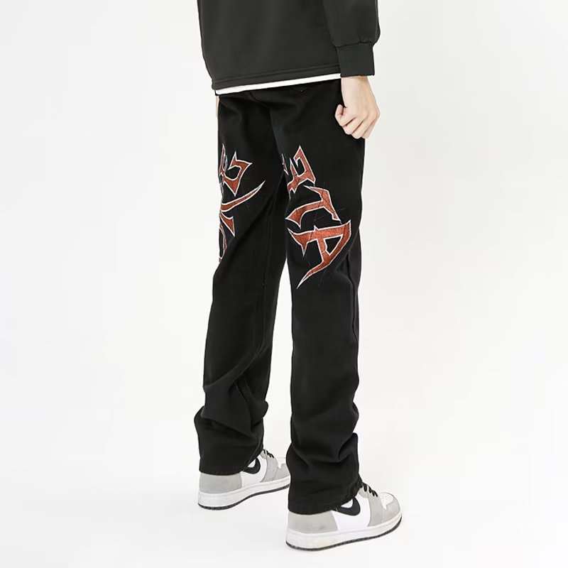 Quần Jean In Chữ Phong Cách Hip Hop Đường Phố Thời Trang Bốn Mùa Mới Cho Nam