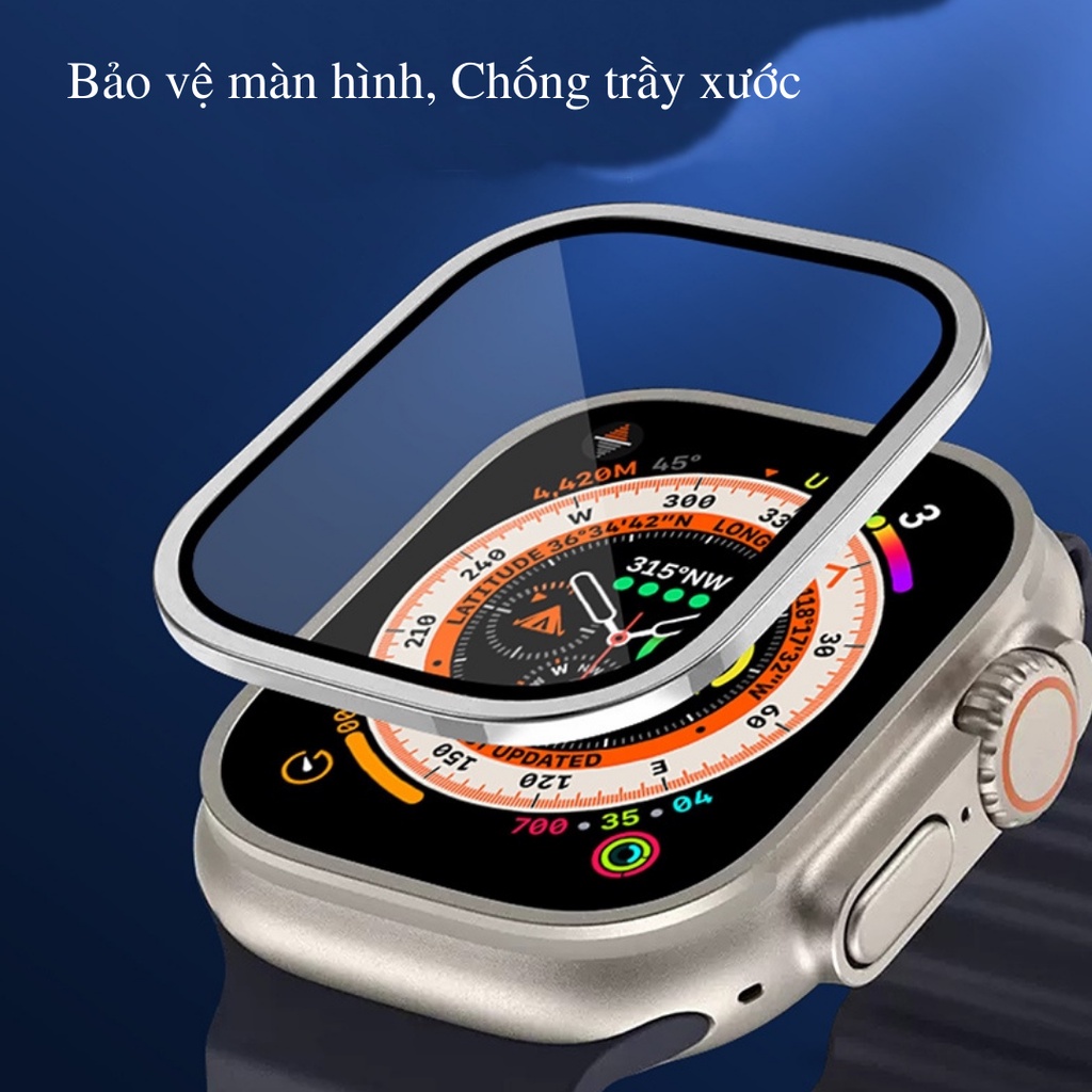 Miếng Dán Cường Lực Màn Hình Viền Nhôm Alu Dành Cho Apple Watch Ultra, Kai.N AluGlass