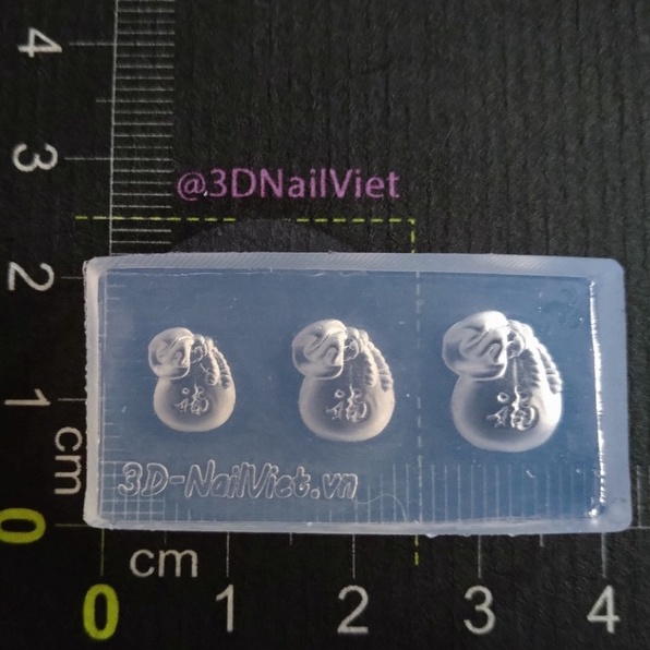 Túi tiền chữ phúc 3 size mini - Khuôn silicone làm charm trang trí nail, làm phụ kiện trang sức thời trang