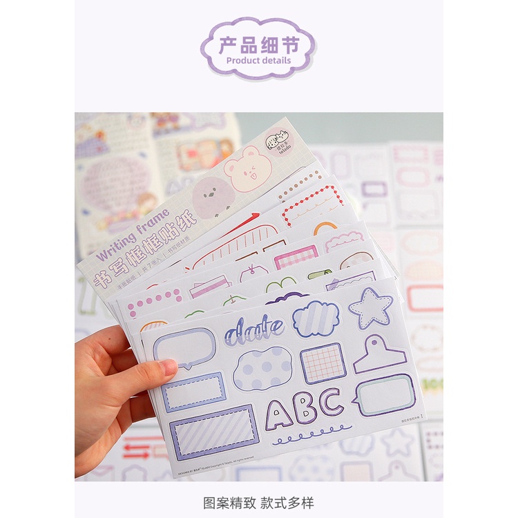Sticker, khung viết chữ trang trí album ảnh DIY
