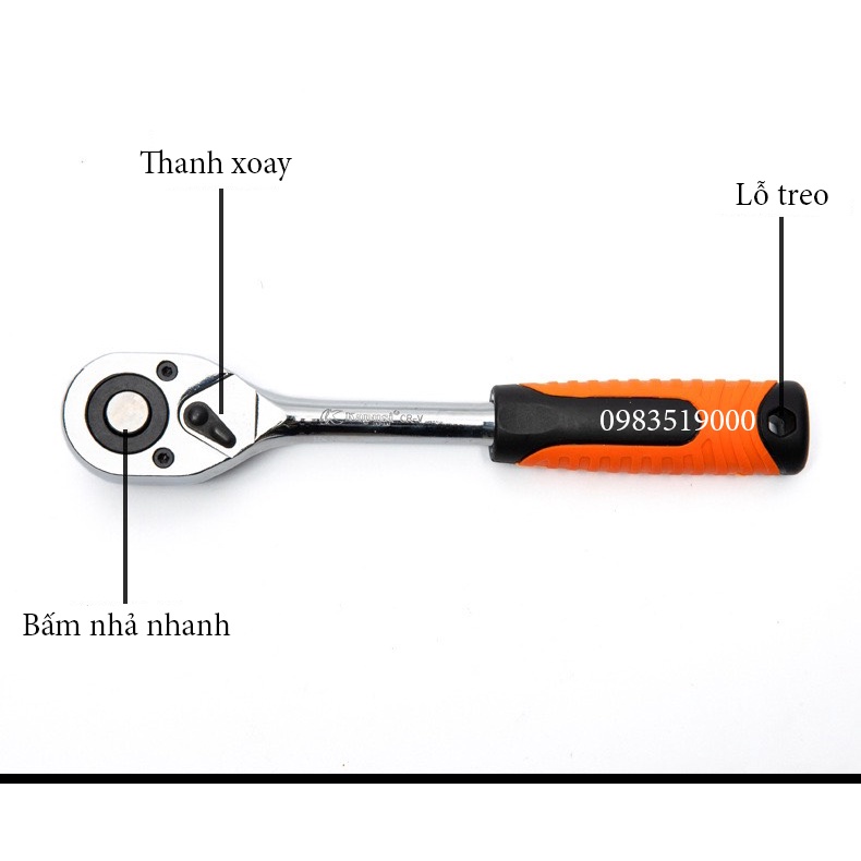 Bộ tuýp, bộ khẩu sửa chữa Kapusi Japan 12 chi tiết, thép cứng CR-V