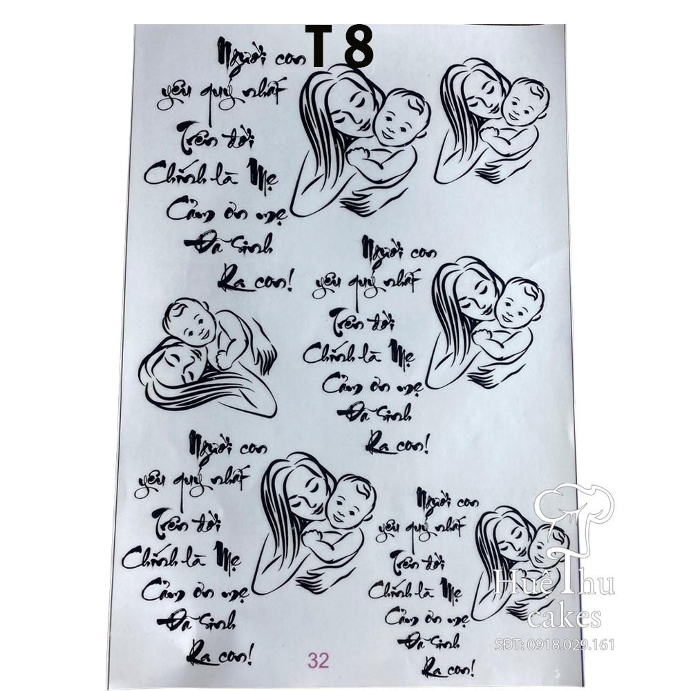 Tấm Decal Trong chủ đề Sinh Nhật, chữ dán tem dán lên bánh trang trí bánh rau câu, xôi hoa tiện lợi