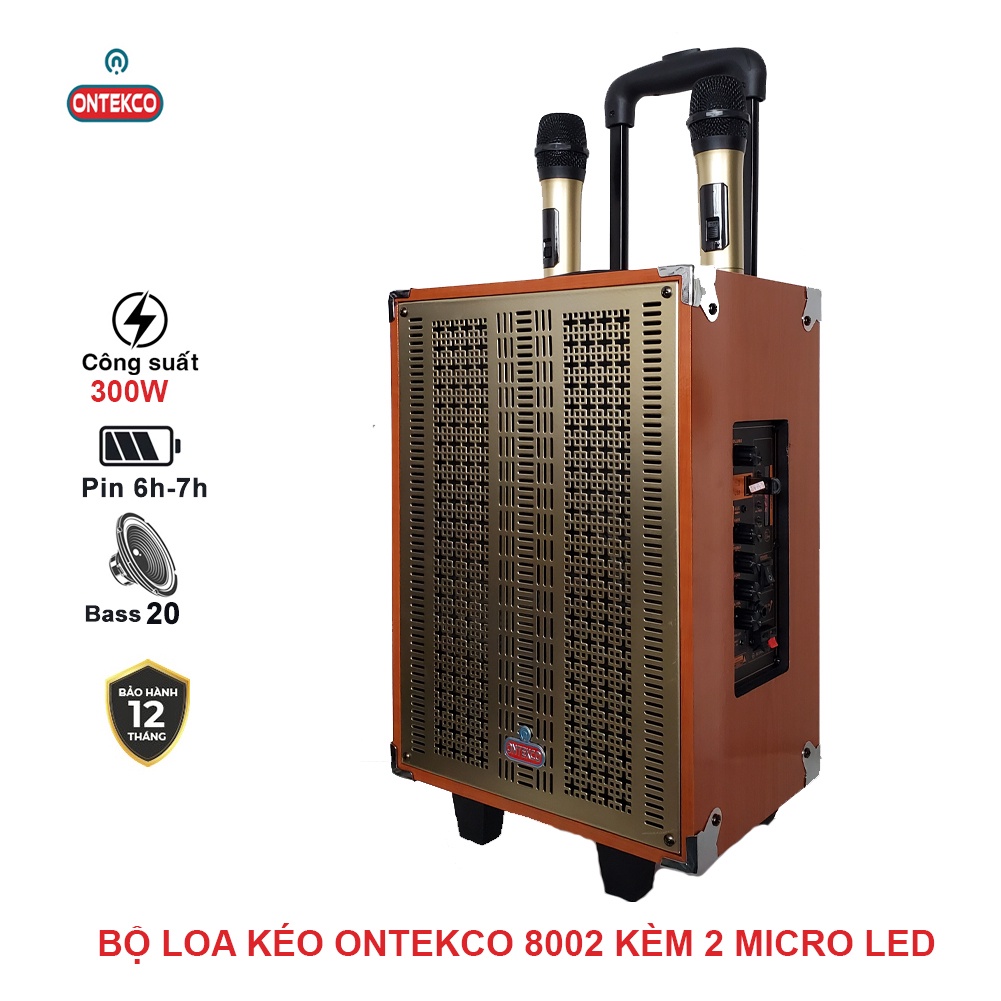 Loa kéo karaoke ONTEKCO 8001|8002 kết nối blutooth - Nghe nhạc cực đã +Mic hát siêu hay ,Thời gian sử dụng tới 4-5 tiếng