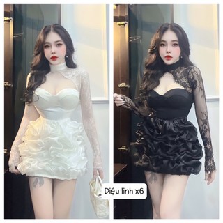 Đầm umi ren phối tơ 0523
