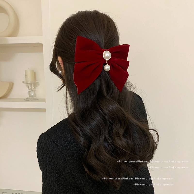 Kẹp Tóc Hình Nơ Bằng Nhung Dễ Thương Xinh Xắn Thời Trang 2023