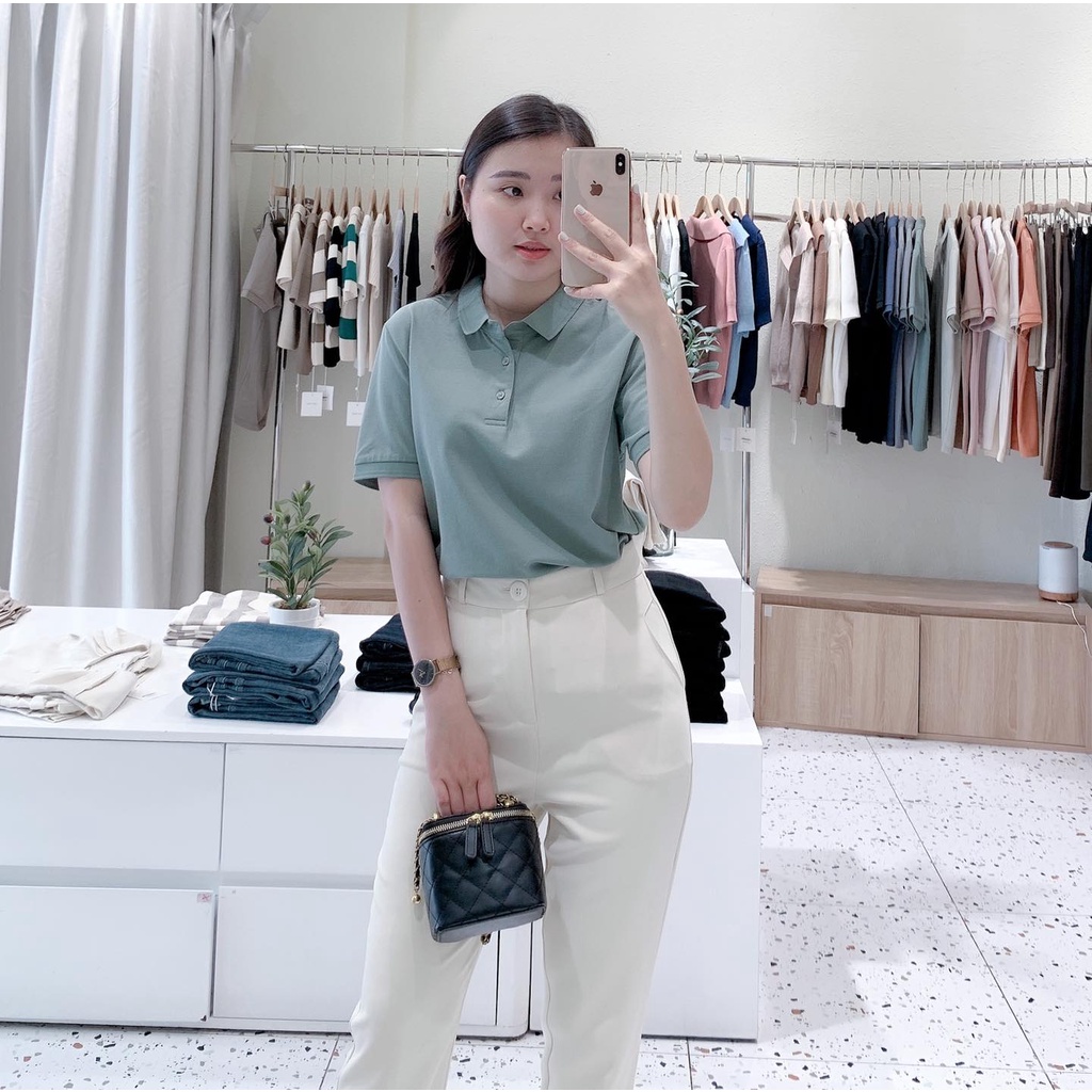 Áo polo công sở trơn - LINCLOSET Hàng mới