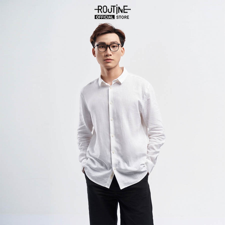 Áo Sơ Mi Nam Linen Tay Dài Trơn Form Regular - Routine 10S21SHL013
