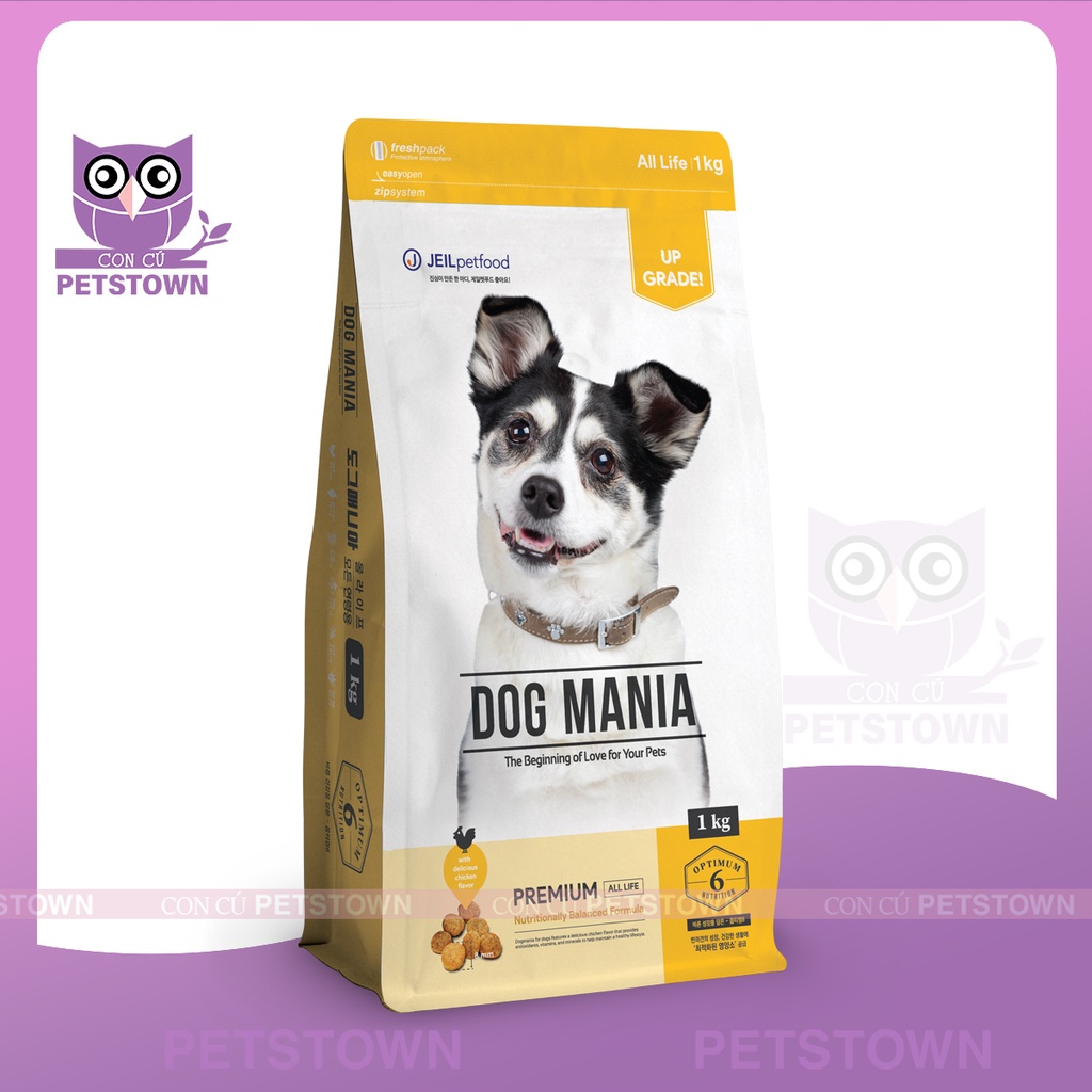 [1KG] DOG MANIA PREMIUM - Thức ăn hạt Cho Chó Mọi Lứa Tuổi