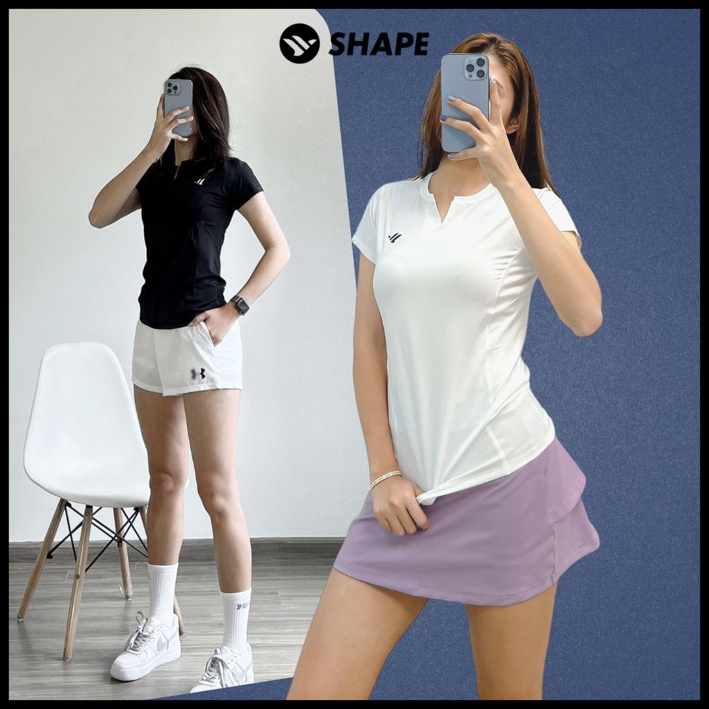 Áo cộc tập gym thể thao nữ cổ V mịn mát SHAPE [AC086]