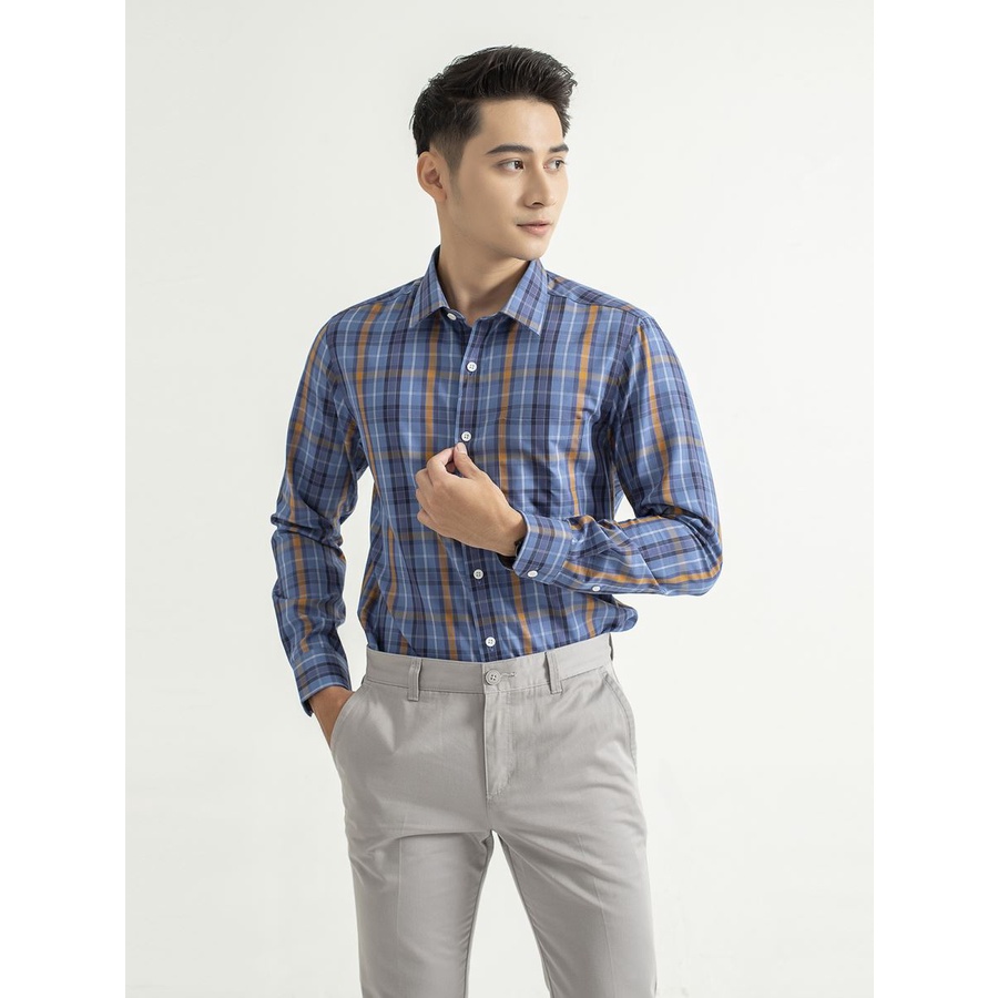 Áo sơ mi nam Aristino sợi sồi kháng khuẩn from rộng ALS18009