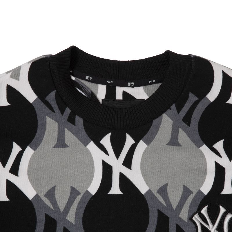 Áo Sweater Thể Thao Vải Cotton Màu Gradient Thêu Logo MLB NY Thời Trang Cho Nam Và Nữ