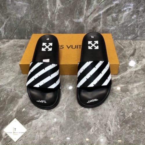 Dép Nam Nữ Quai Ngang OFF WHITE quai da siêu nét Siêu Bền & Rẻ LuyệnTrần.Store