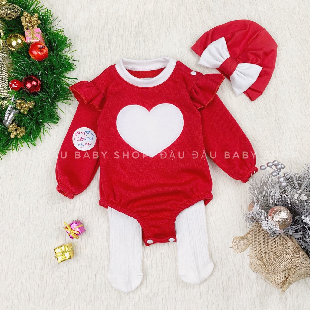 Body chip kèm quần, tặng mũ củ tỏi cho bé size 0-12M, body chip kèm quần Đậu Đậu