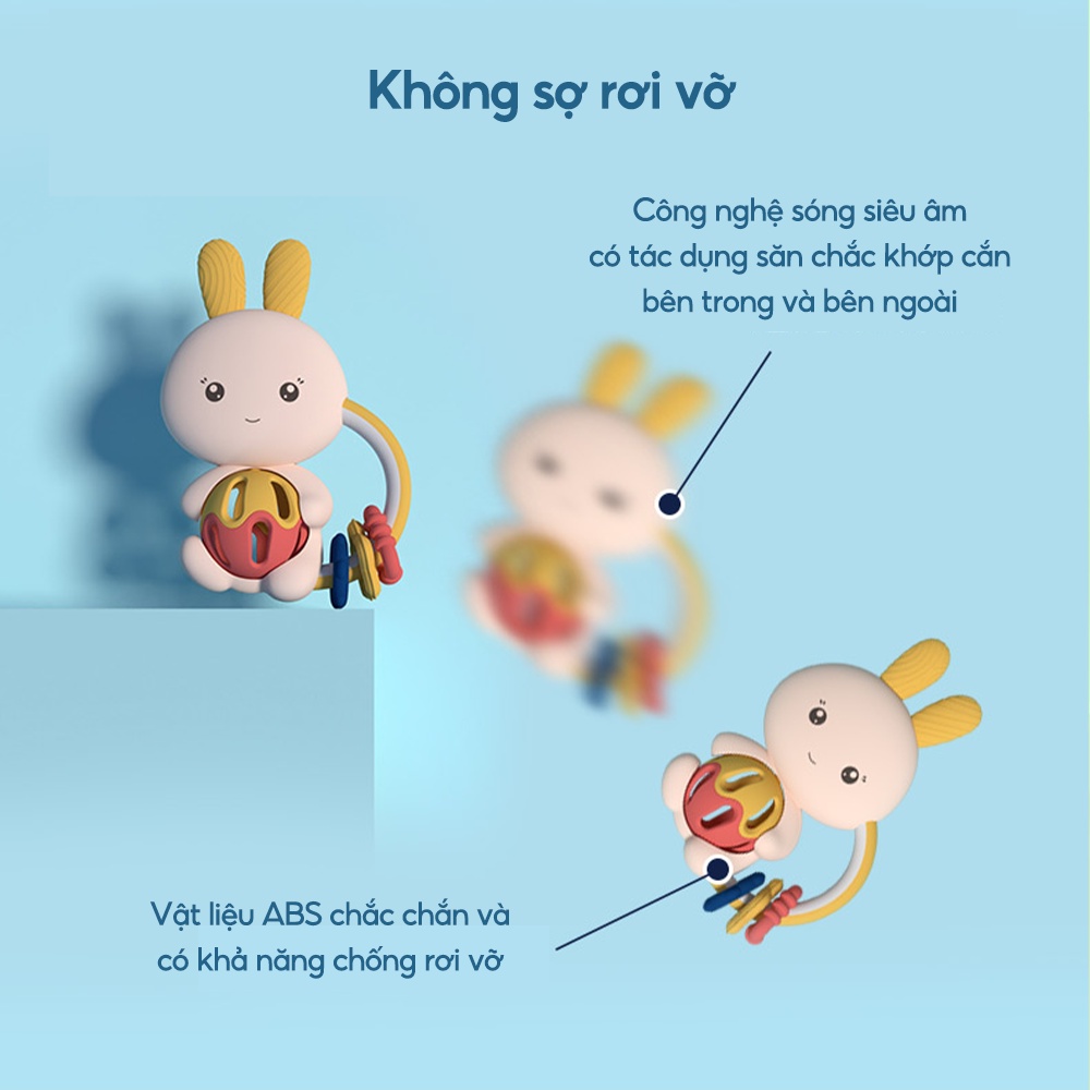 Xúc xắc gặm nướu kèm lục lạc cho bé phát ra tiếng và cắn được cho bé sơ sinh Alilo Baby Rattle C1-1 - Hàng chính hãng