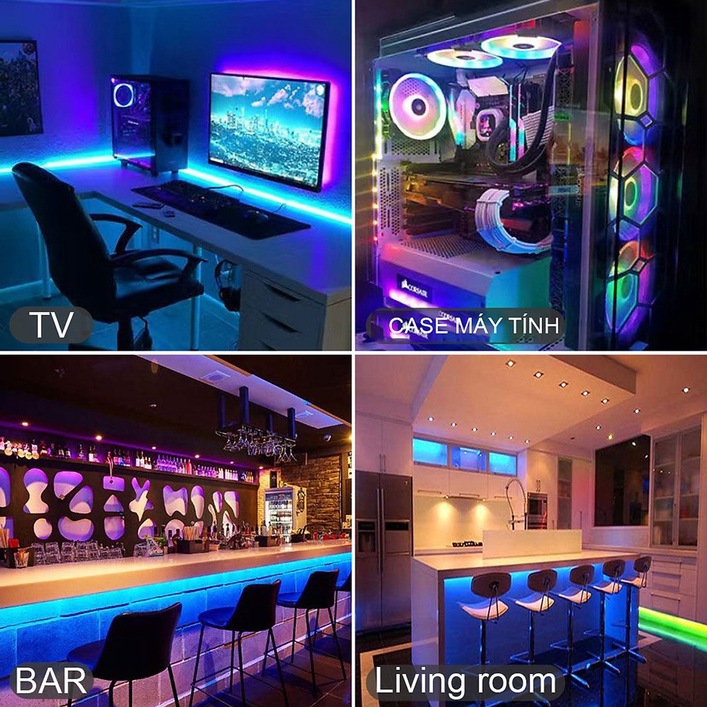 Cuộn Dây 5m Đèn LED Tiktok RGB 5050 Strip Light dododios mi02, Trang Trí Phòng, Bàn Máy Tính, Kết Nối Điện Thoại