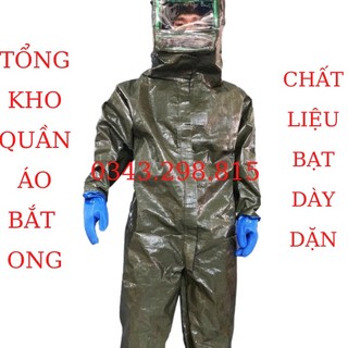 Bộ quần áo bắt ong rừng liền ủng và gang tay cao cấp