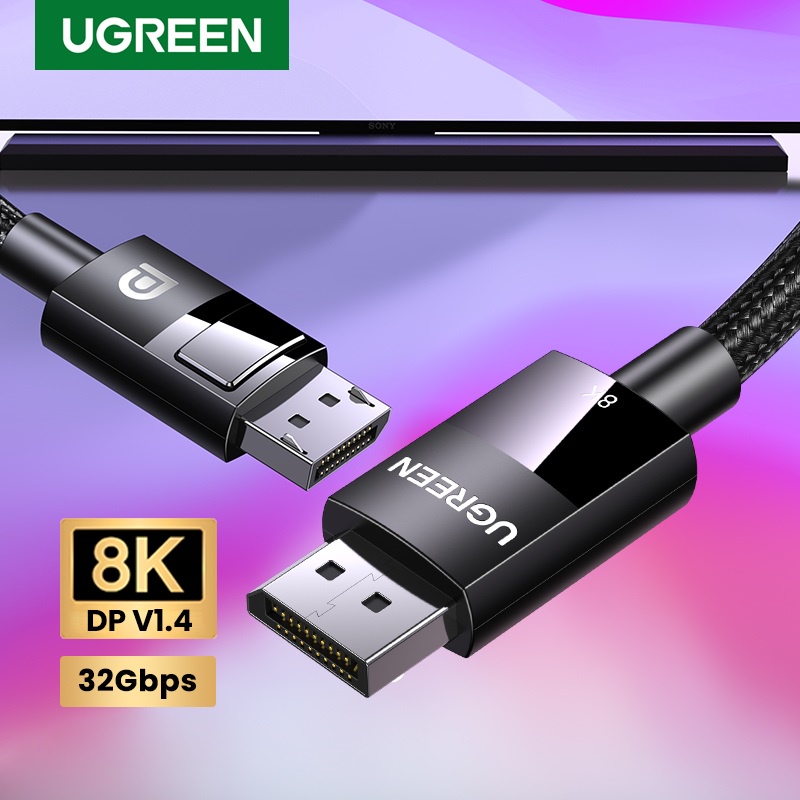 Cáp Displayport 1.4 hỗ trợ 8K@60Hz Ugreen 1M, 1,5M, 2M, 3M, 5M hàng chính hãng