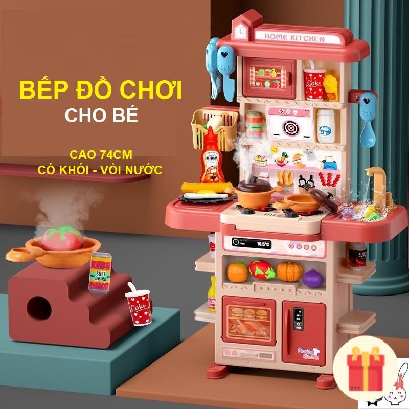 Đồ chơi nấu ăn nhà bếp cỡ lớn có khói và hiệu ứng nhiều chi tiết cao cấp cho bé gái tập làm đầu bếp, quà tặng sinh nhật