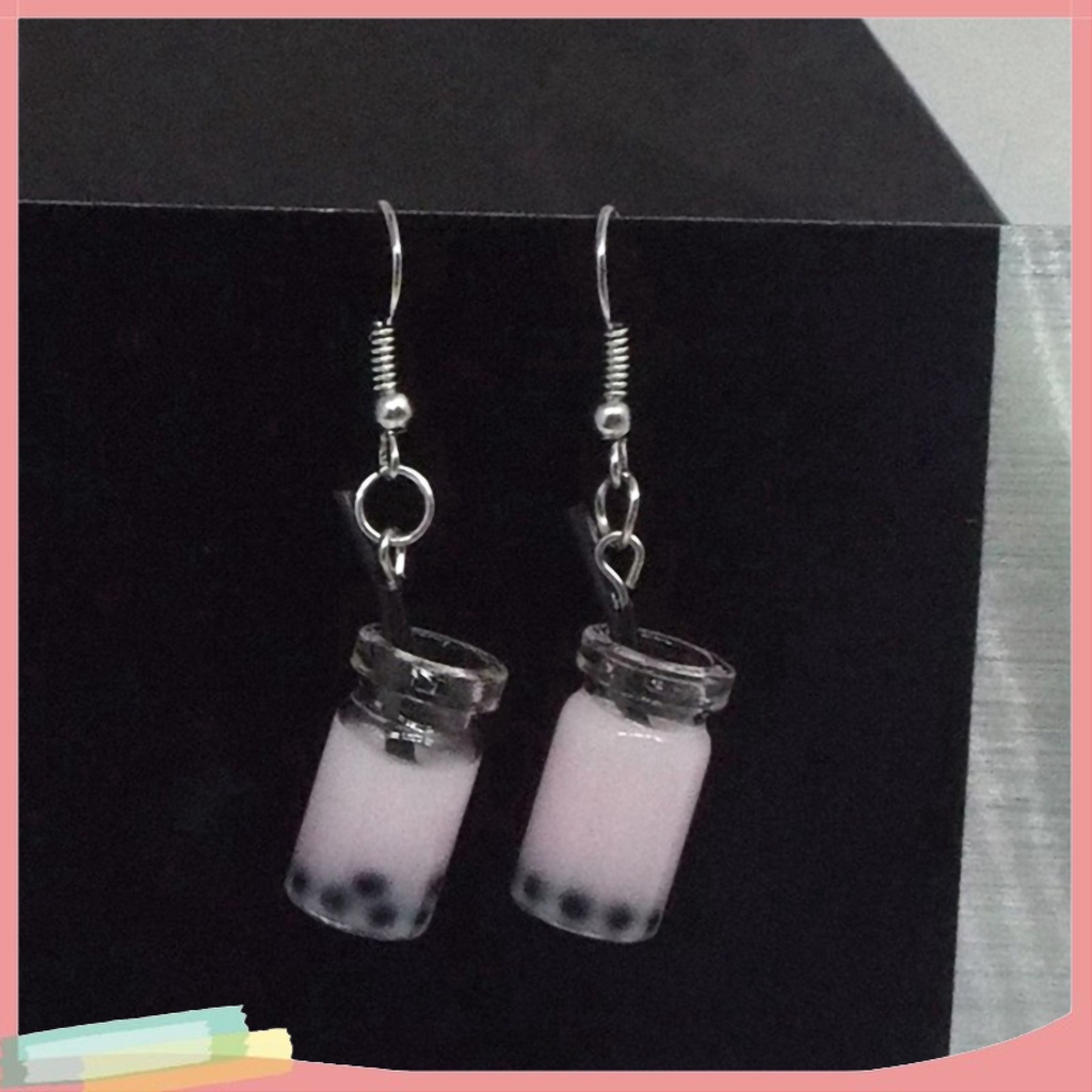 Đôi khuyên tai hình ly trà sữa độc đáo cho nữ