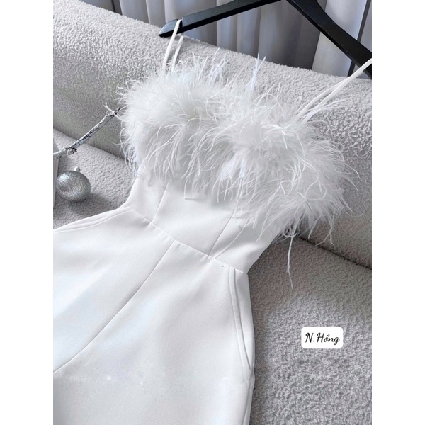 Bộ jum ngắn phối lông vũ