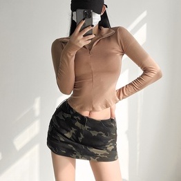 Áo ZHELIHANGFEI tay dài cổ chữ V phong cách Âu Mỹ thời trang