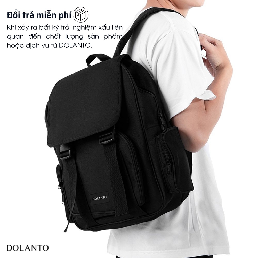 Balo Đi Học DAYPACK Chống Nước Cao Cấp Thời Trang Rẻ Đẹp Nhẹ Vải Canvas Đen Đựng Laptop Đi Chơi Du Lịch Nam Nữ DOLANTO | BigBuy360 - bigbuy360.vn