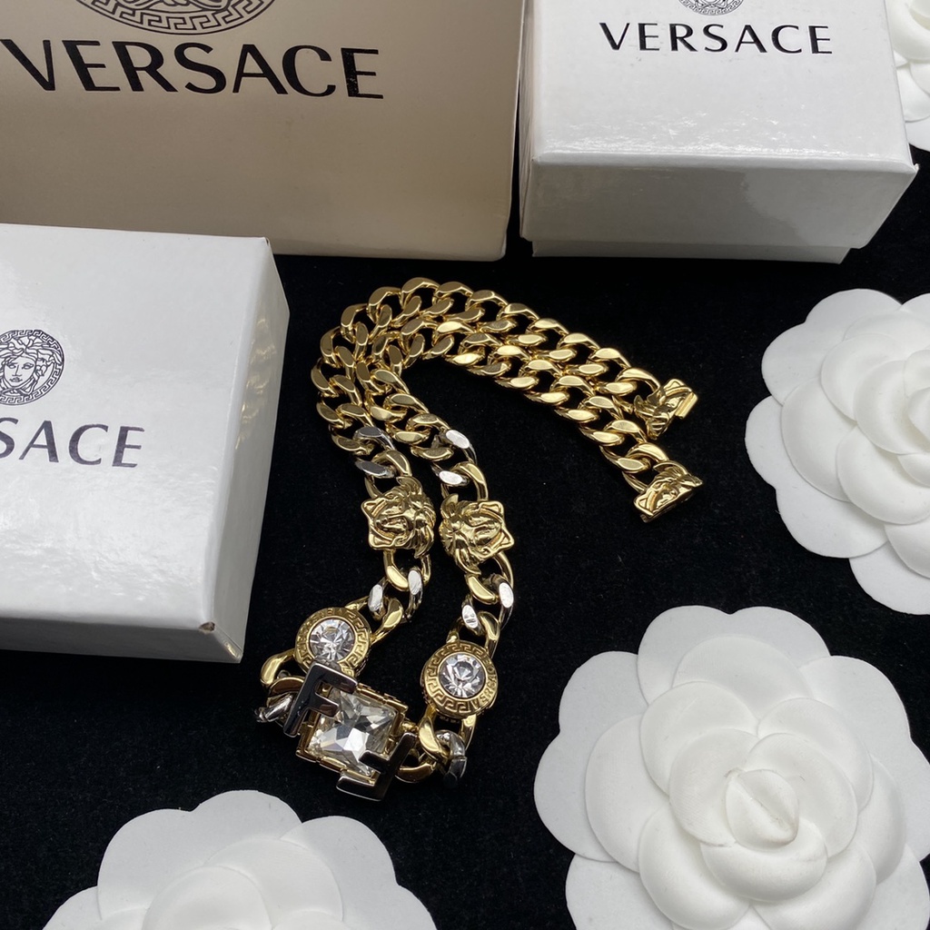 Vòng cổ / Vòng Tay VERSACE Bằng Thép Titan Thời Trang Cao Cấp Cho Nam Nữ