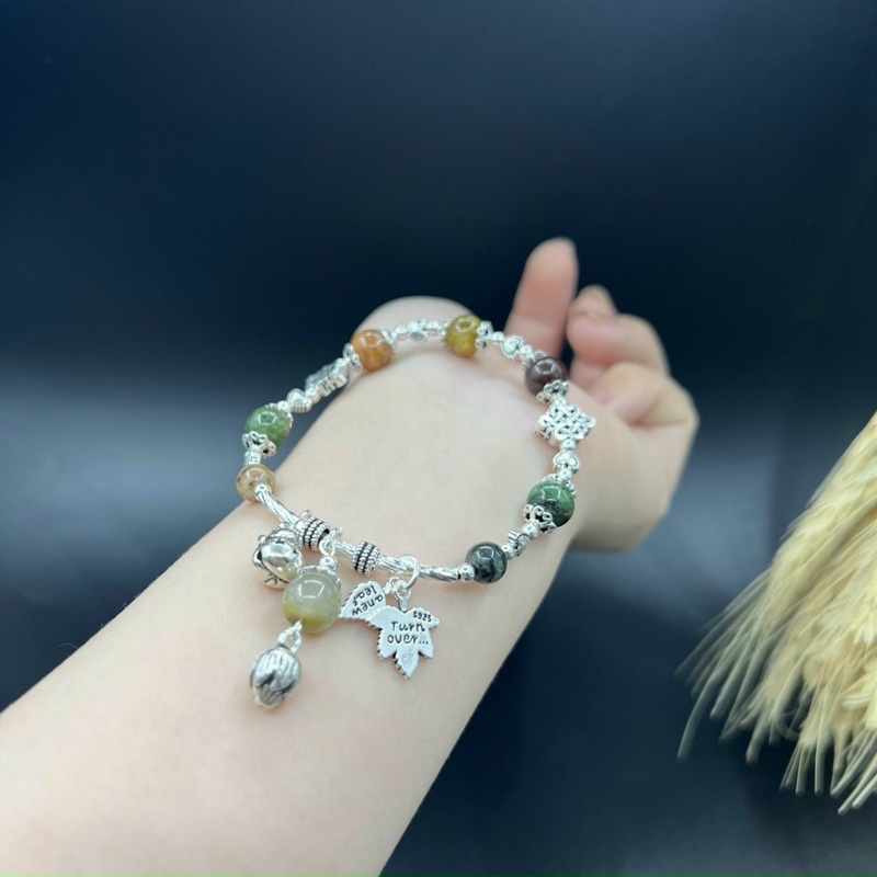 Vòng Tay Đá phong Thuỷ Phối Bạc 925