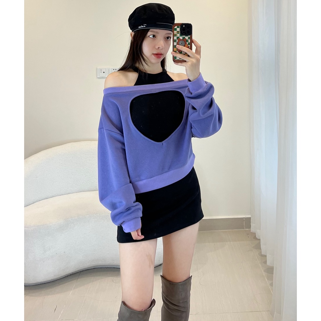 Áo nỉ khoét trái tim