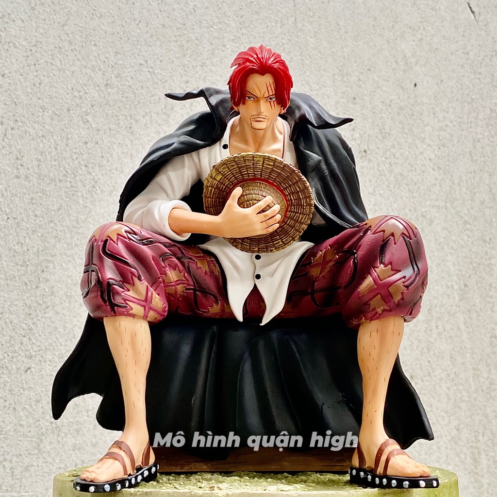 Mô hình Shanks ngồi trên thùng gỗ - Shanks tóc đỏ cực nét cao 16cm - Mô hình shanks tóc đỏ kèm 2 tay thay thế và tặng kè