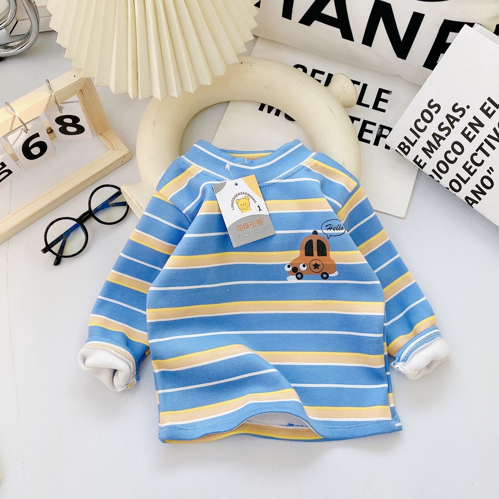 Áo giữ nhiêt zip hàn cổ cao cho bé trai bé gái