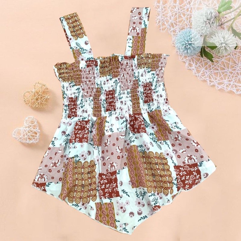 Áo Kiểu Hai Dây Bản To Vạt Yếm Nhún Ngực Bé Gái Xuất Mỹ HEART & ARROW Hàng Xuất Dư Xịn Chất Cao Cấp Mát Lạnh Hoa Nhí