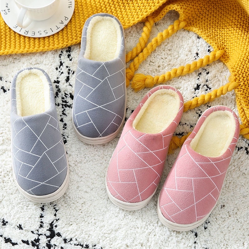 Dép bông đi trong nhà mùa đông dép lông đế cao su ấm áp nhẹ nhàng êm ái