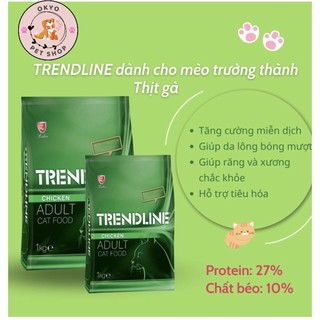 Thức ăn hạt cho mèo trendline adult chicken thổ nhĩ kỳ 1kg