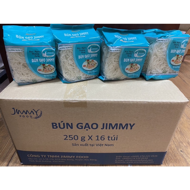 Thùng bún gạo Jimmy 16 gói 4kg hàng date mới nhất