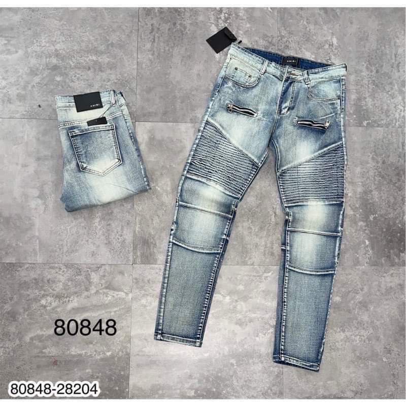 Quần Jeans Amiri Nam Vá Da Cực Xịn - Quần Jeans Nam Amiri Khoá Chân Cao Cấp | BigBuy360 - bigbuy360.vn