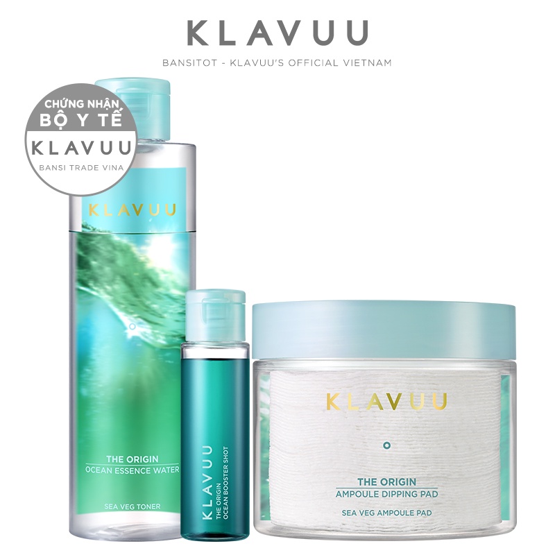 Combo 2 loại Mỹ phẩm thuận chạy KLAVUU The Origin Tinh chất Dipping Pad và &Toner Booster Set