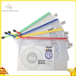 Túi lưới CÓ KHOÁ KÉO CHỐNG NƯỚC đựng bút, đồ trang điểm, đồ dùng cá nhân, hồ sơ,phong cách Hàn quốc