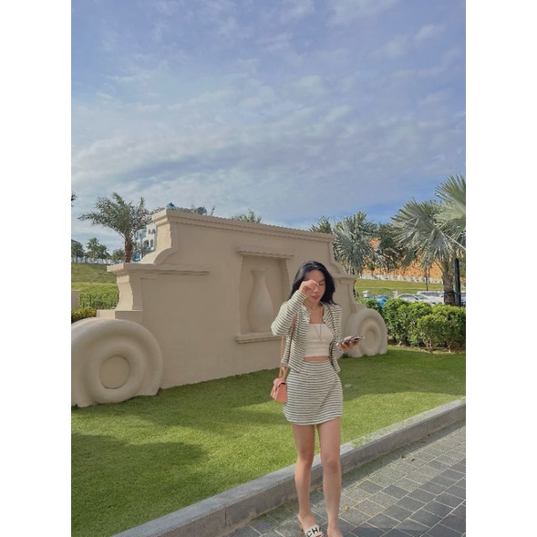 Sét 3 món áo tay dài chân váy ngắn Cocobebe