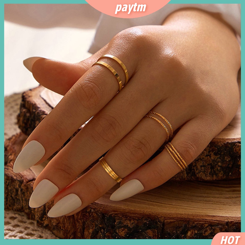 {PTM} Bộ 10 Nhẫn Đeo Đốt Ngón Tay Thiết Kế Đơn Giản Cho Nam