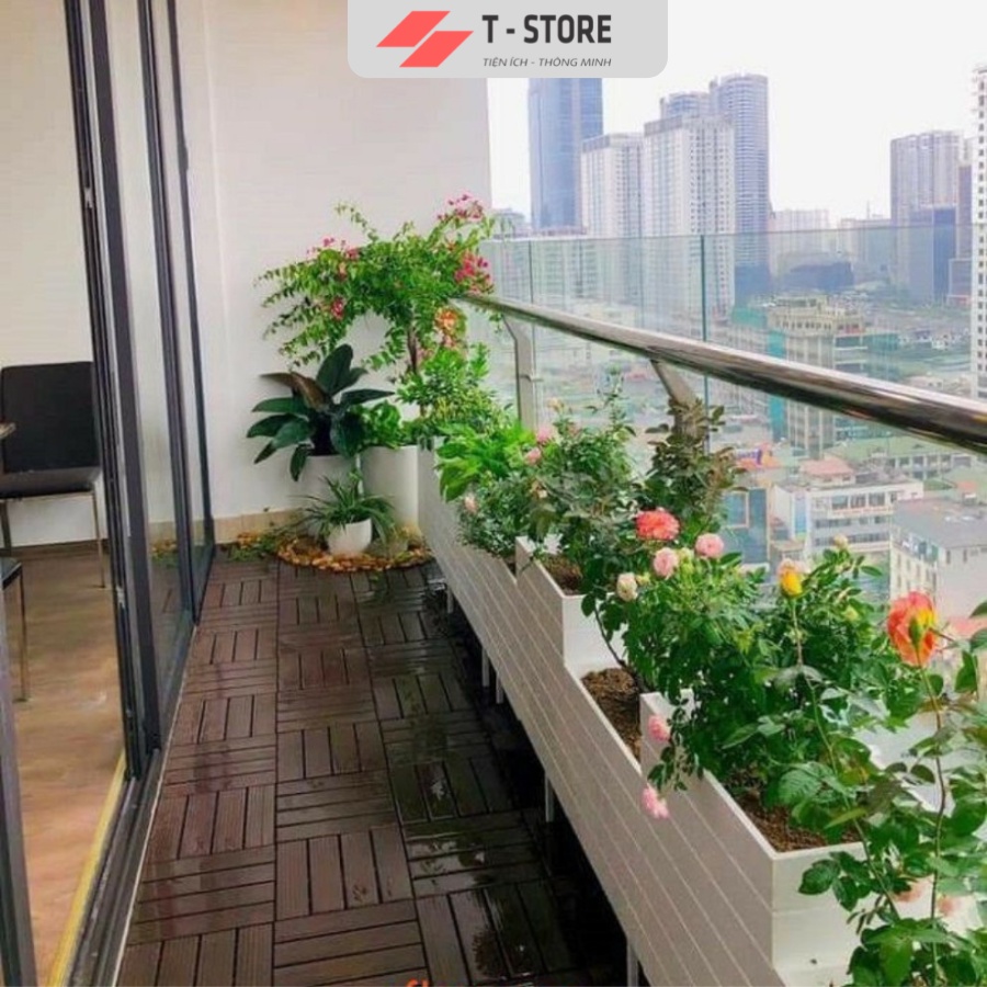 🎁Freeship+👉Sàn Nhựa khóa cài ban công T.store Size To 31*31*2cm - Vỉ Nhựa Ghép Lót Sàn Ban Công, Chống Trơn