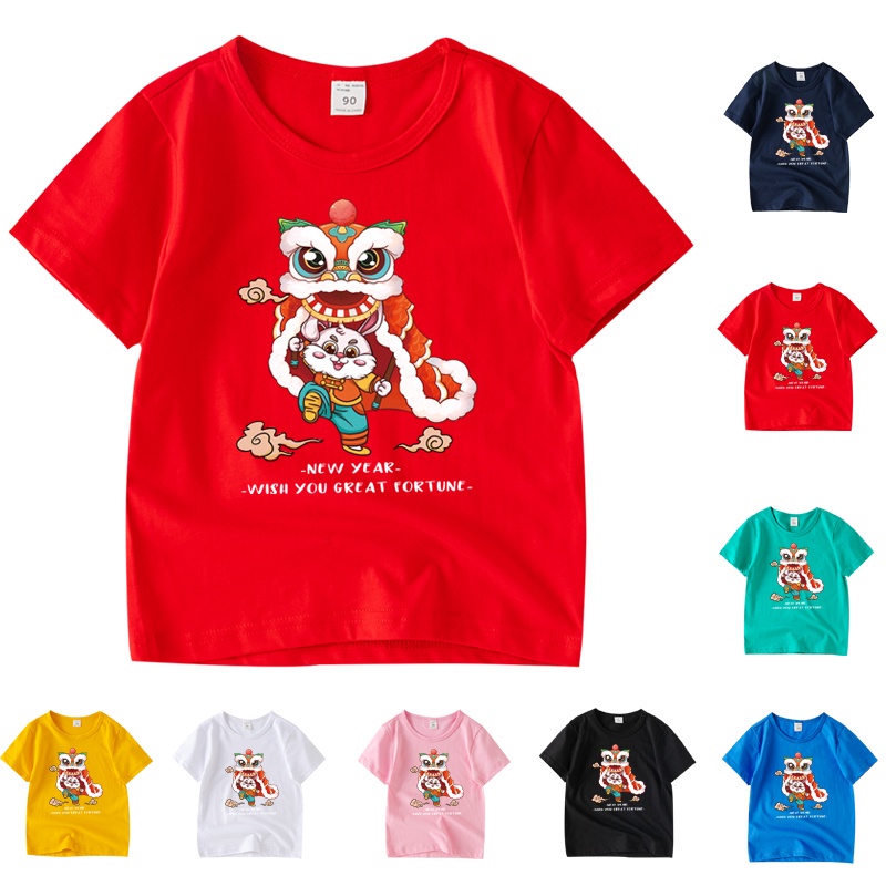 Áo Thun NgắN Tay 100% Cotton In HoạT HìNh 8 MàU Cho Bé HA001