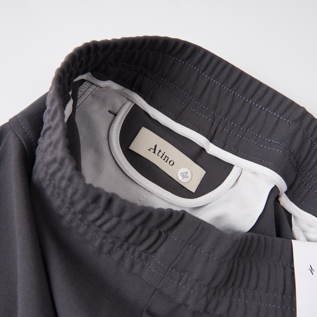 Quần Âu Nam Chun Trơn ATINO Vải Polyester Co Giãn Pha Rayon Thông Thoáng Form Regular QA2.041