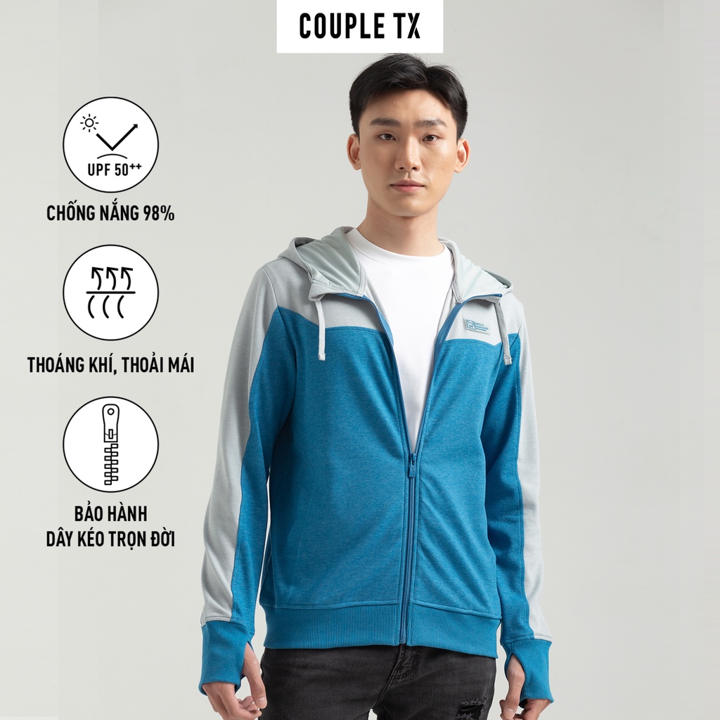 Áo khoác UV chống nắng nam Couple TX vải đốm rã phối màu MOK 1027