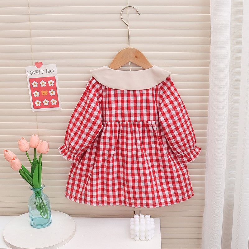 Đầm DàI Tay, In HọA TiếT Chú GấU Dễ Thương Cho Bé GáI (0 -