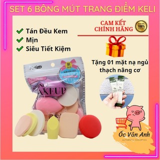 Set 6 Bông Mút Trang Điểm Keli Tán Kem Nền vibesvietnam