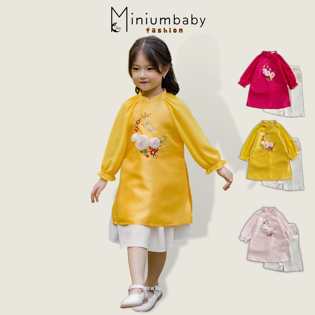 Bộ quần áo trẻ em dài tay cách tân hoạ tiết Miniumbaby cho bé trai bé gái - AD1121