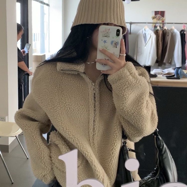 TIANLEYU áo khoác len áo len áo Vải lông cừu giữ ấm Thoải mái wt01