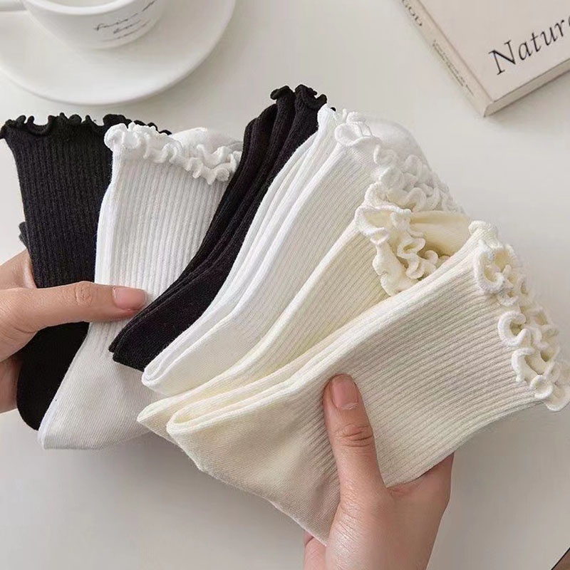 Tất cao cổ cao cấp họa tiết cổ bèo ruiyan
