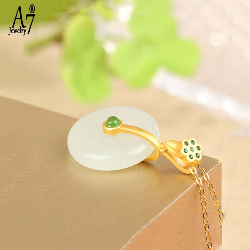 Vòng cổ Bạc 925 Mặt Tròn An Toàn Phong Cách Trung Hoa Dành Cho Nữ Y1160 A7 S92